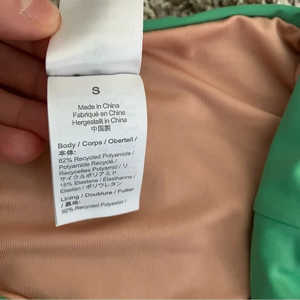 NWOT J. Crew High-rise Bikini Bottom Green Style BF178 Minimalist Sz S
